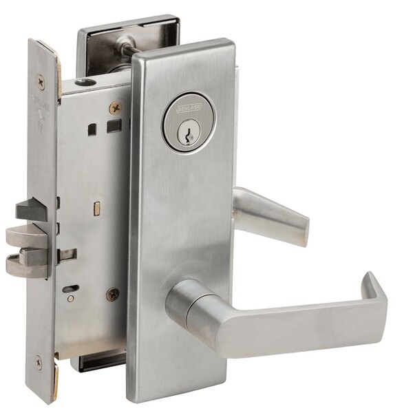 Schlage Grade 1 Classroom Mortise Lock, S123 Keyway, 06 Lever, N Escutcheon, Satin Chrome Finish L9070P 06N 626 - main